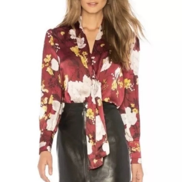 Alice and Olivia Crogan blouse size XS NWT silk blend - Picture 1 of 7